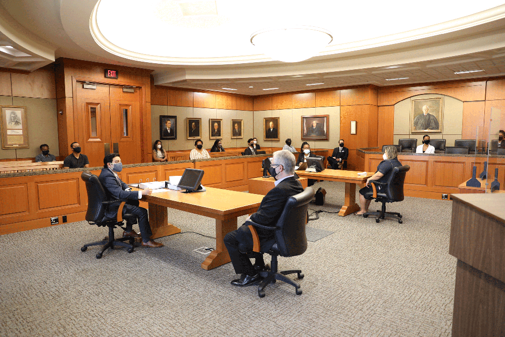 Trial with Jury Seated in the Gallery